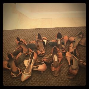 Lot of 8 ballroom dance shoes. Sizes US 7-8